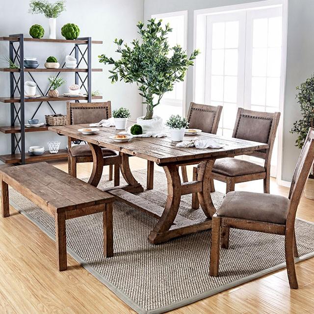 GIANNA Rustic Oak 77" Dining Table - Jay's Mattress Plus (NY)