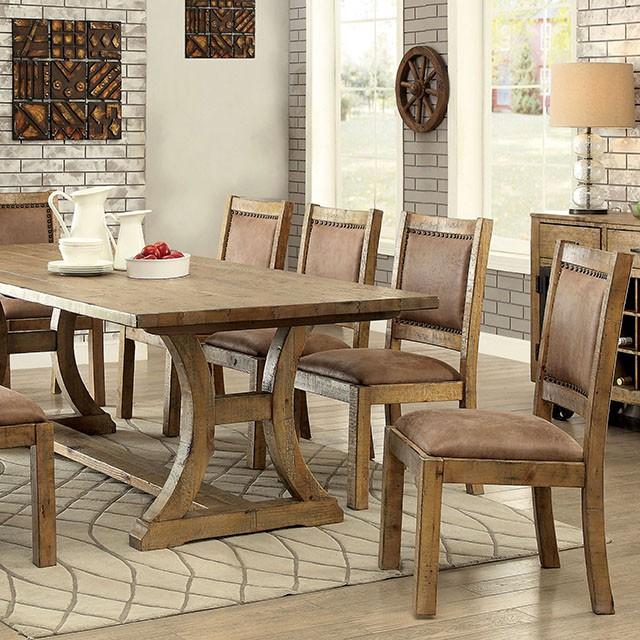 GIANNA Rustic Pine 96" Dining Table - Jay's Mattress Plus (NY)