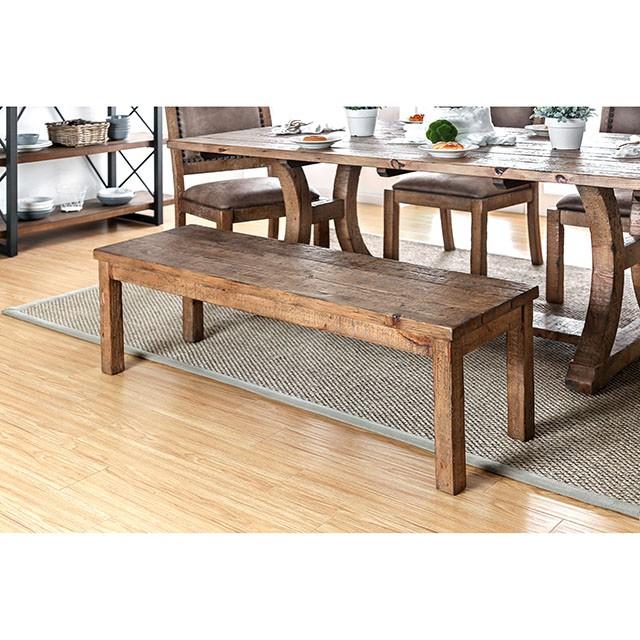 GIANNA Rustic Pine Wooden Bench - Jay's Mattress Plus (NY)
