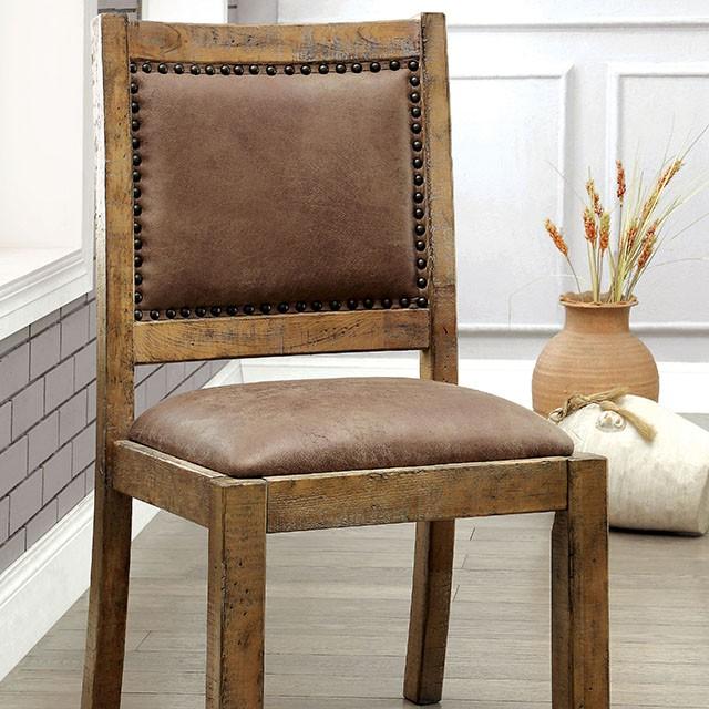 GIANNA Rustic Pine/Brown Side Chair (2/CTN) - Jay's Mattress Plus (NY)