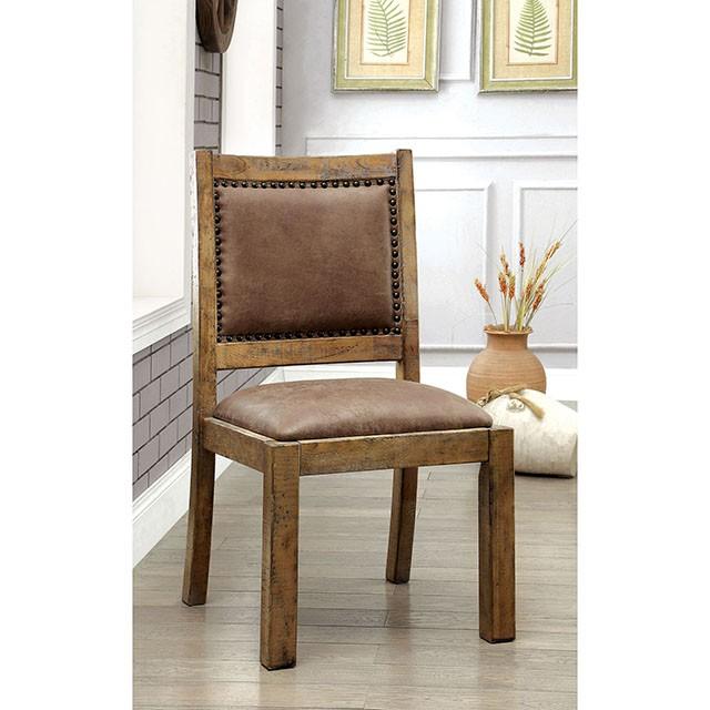 GIANNA Rustic Pine/Brown Side Chair (2/CTN) - Jay's Mattress Plus (NY)