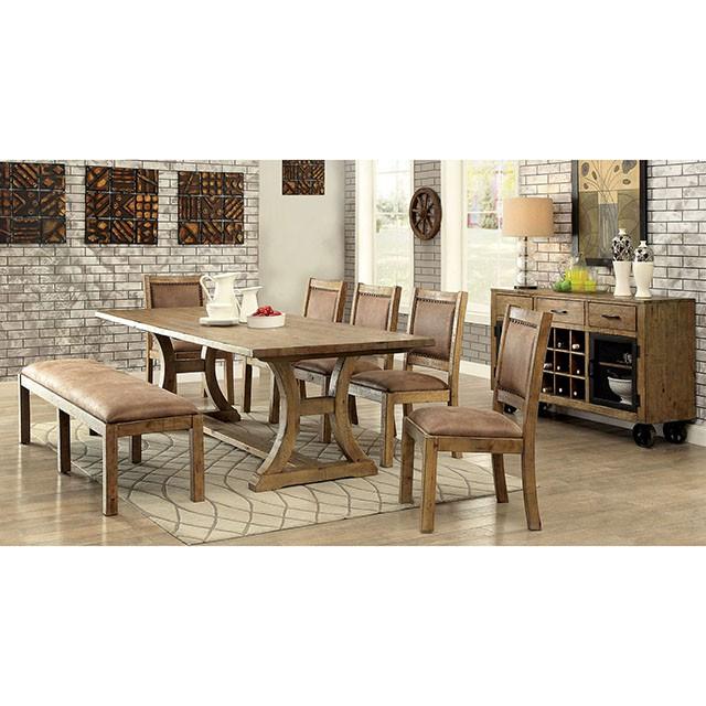 GIANNA Rustic Pine 96" Dining Table - Jay's Mattress Plus (NY)