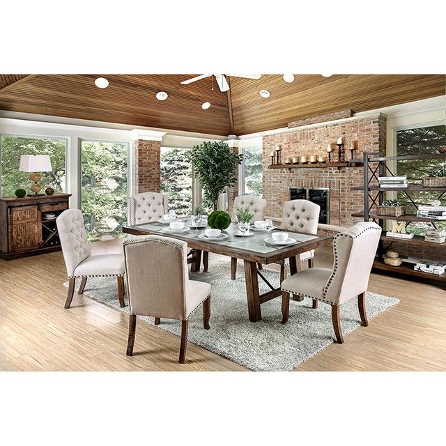 Gianna Rustic Pine/Ivory Wingback Chair (2/CTN) - Jay's Mattress Plus (NY)