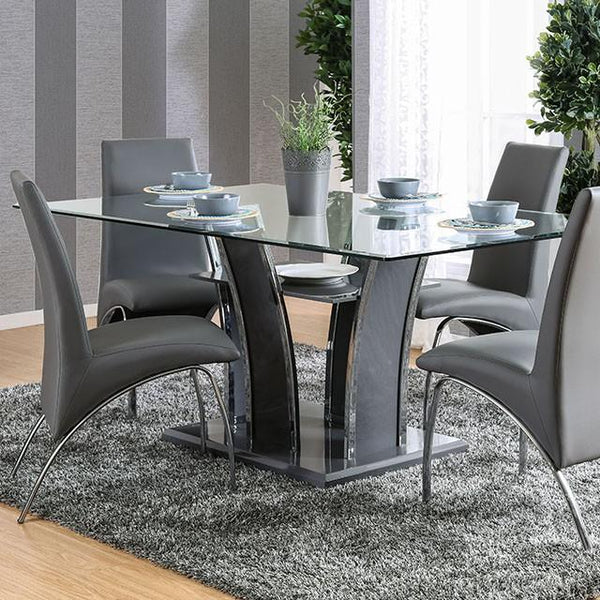 Glenview I Gray/Chrome Dining Table - Jay's Mattress Plus (NY)