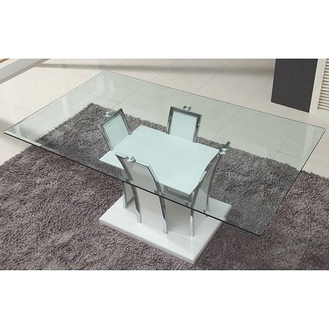 Glenview White/Chrome Dining Table - Jay's Mattress Plus (NY)