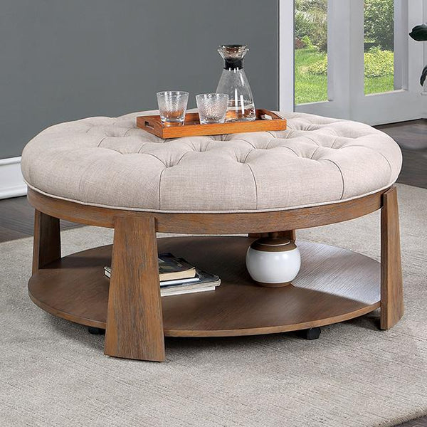 GUIS Round Coffee Table, Beige - Jay's Mattress Plus (NY)