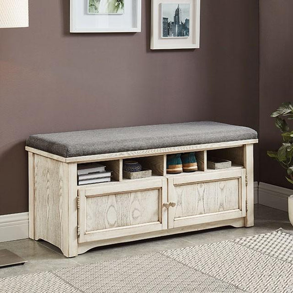 Gwebdolyn Weather White Shoe Bench - Jay's Mattress Plus (NY)