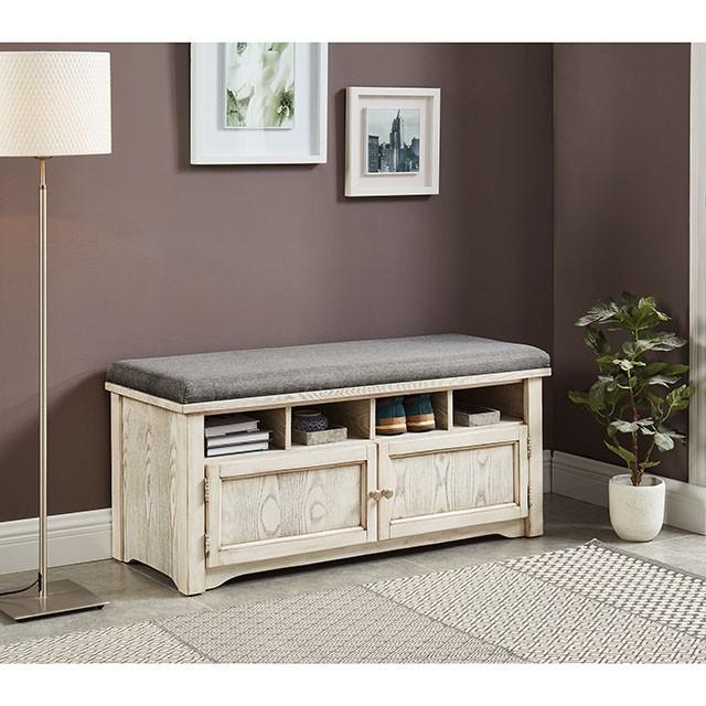 Gwebdolyn Weather White Shoe Bench - Jay's Mattress Plus (NY)