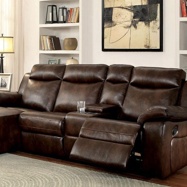 Hardy Brown Sectional w/ Console, Brown - Jay's Mattress Plus (NY)