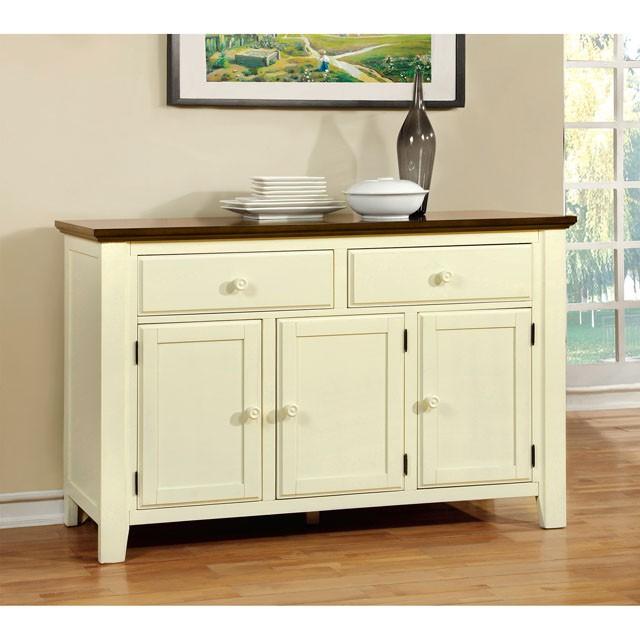 HARRISBURG Vintage White/Dark Oak Server - Jay's Mattress Plus (NY)
