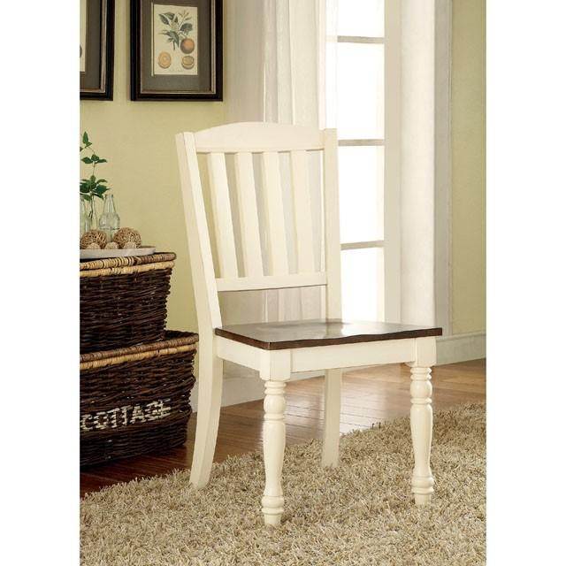 HARRISBURG Vintage White/Dark Oak Side Chair (2/CTN) - Jay's Mattress Plus (NY)