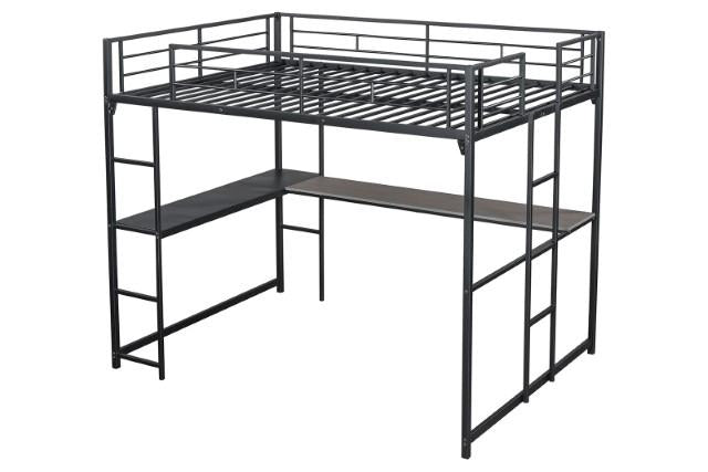 Cybill Full Loft Bed White, Silver, & Black - Jay's Mattress Plus (NY)