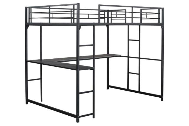 Cybill Full Loft Bed White, Silver, & Black - Jay's Mattress Plus (NY)