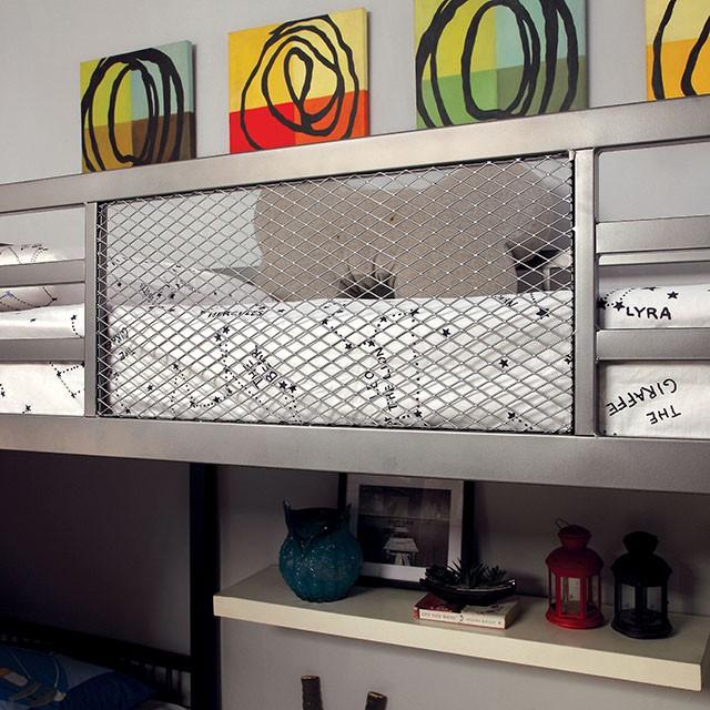BALLARAT Silver Triple Twin Bunk Bed w/ Desk - Jay's Mattress Plus (NY)