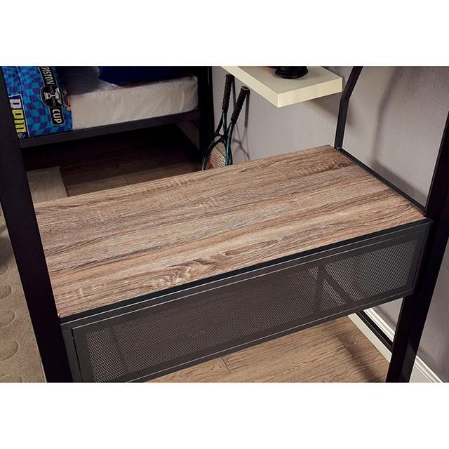 BALLARAT Silver Triple Twin Bunk Bed w/ Desk - Jay's Mattress Plus (NY)