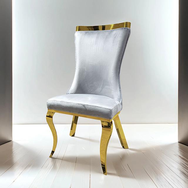 Basilicata Gold Chair (2/CTN) White, Gray, & Black - Jay's Mattress Plus (NY)