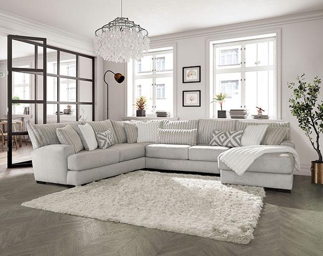 HERMISTON Sectional, Gray - Jay's Mattress Plus (NY)