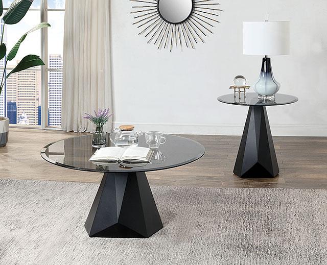 BISHOP Coffee Table, Black/Gray - Jay's Mattress Plus (NY)