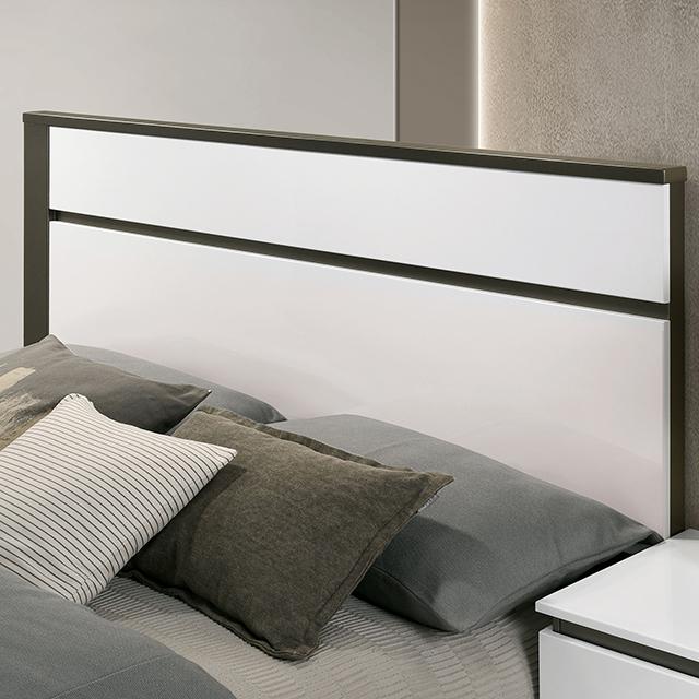BIRSFELDEN Cal.King, E.King, & Queen Bed, White - Jay's Mattress Plus (NY)