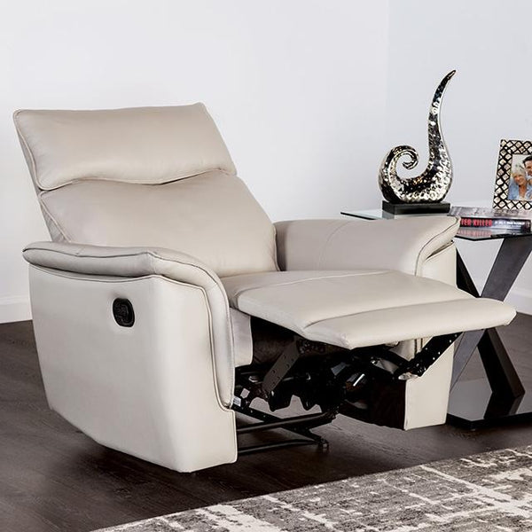 Bienne Recliner Chair White & Black - Jay's Mattress Plus (NY)