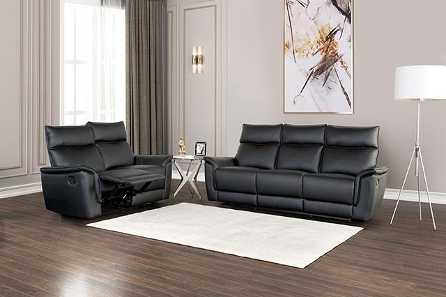 Bienne Sofa Manual Recliner White & Black - Jay's Mattress Plus (NY)