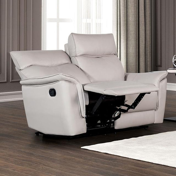 Bienne Loveseat Manual Recliner White & Black - Jay's Mattress Plus (NY)