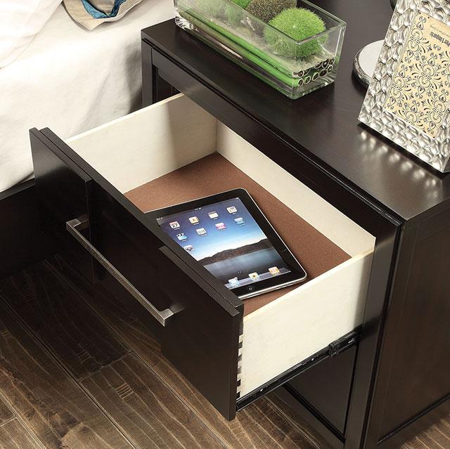 Berenice Espresso Night Stand White, Gray, & Espresso - Jay's Mattress Plus (NY)