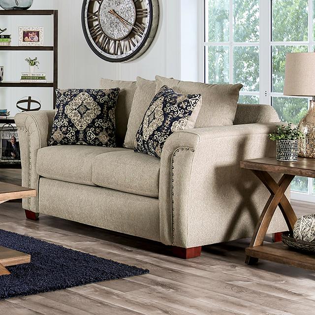 BELSIZE Loveseat Grey, Beige, & Choclate - Jay's Mattress Plus (NY)