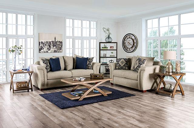 BELSIZE Loveseat Grey, Beige, & Choclate - Jay's Mattress Plus (NY)