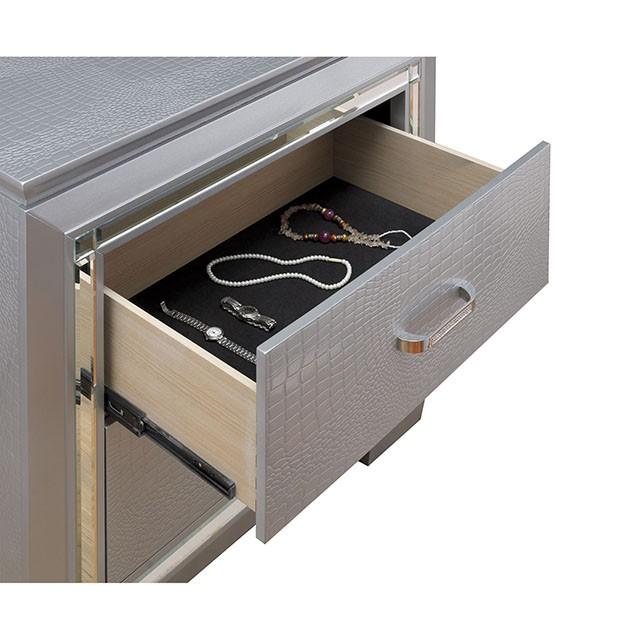 BELLANOVA Silver Night Stand - Jay's Mattress Plus (NY)