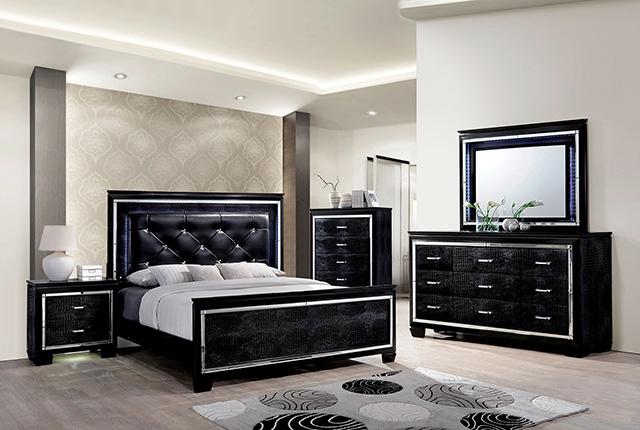 Bellagrand Bed Oak, Silver & Black - Jay's Mattress Plus (NY)