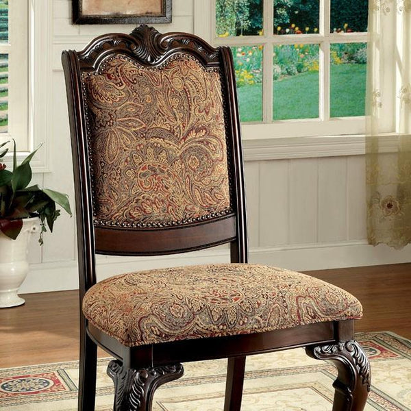 BELLAGIO Brown Cherry/Pattern Fabric Side Chair (2/CTN) - Jay's Mattress Plus (NY)