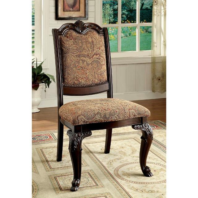 BELLAGIO Brown Cherry/Pattern Fabric Side Chair (2/CTN) - Jay's Mattress Plus (NY)