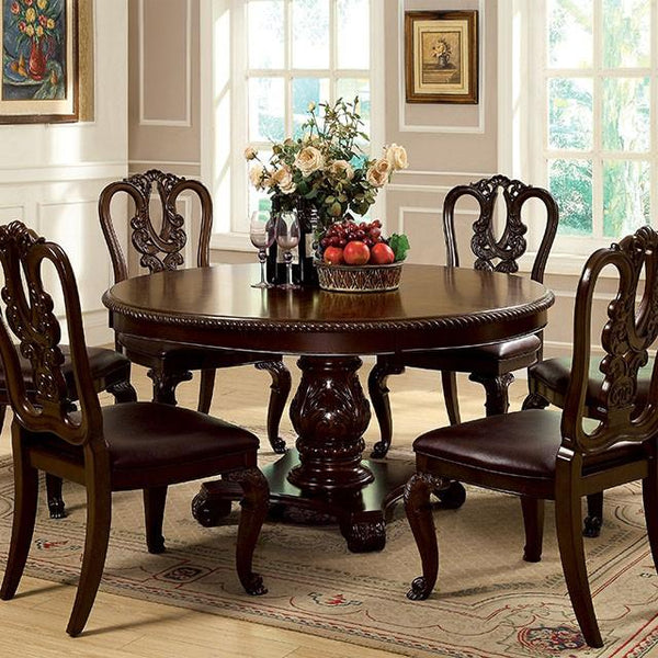 Bellagio Brown Cherry Round Dining Table - Jay's Mattress Plus (NY)