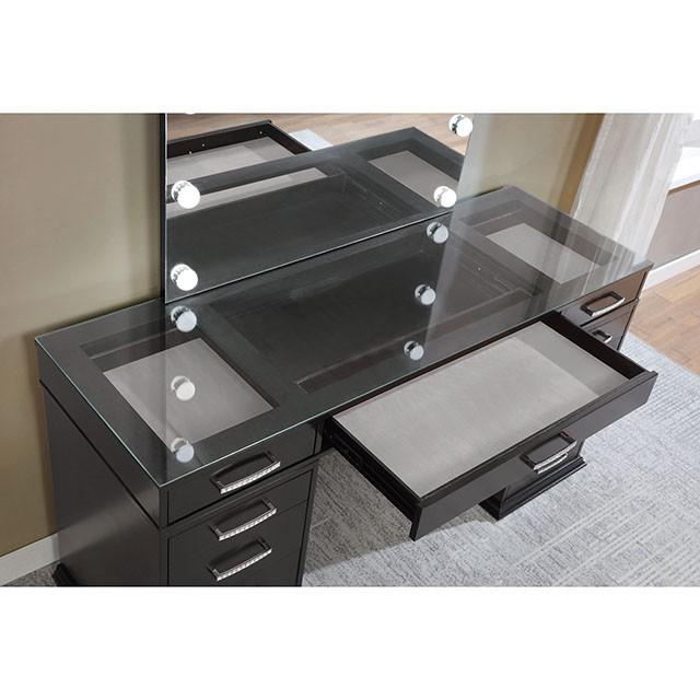 Valentina Vanity Set White & Dark Gray - Jay's Mattress Plus (NY)