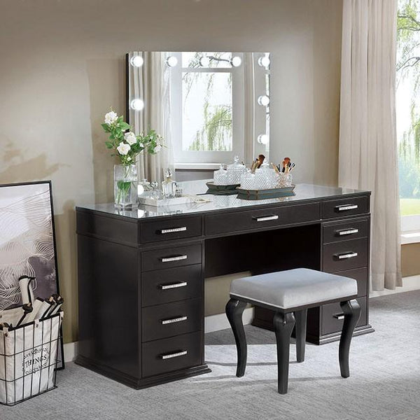 Valentina Vanity Set White & Dark Gray - Jay's Mattress Plus (NY)