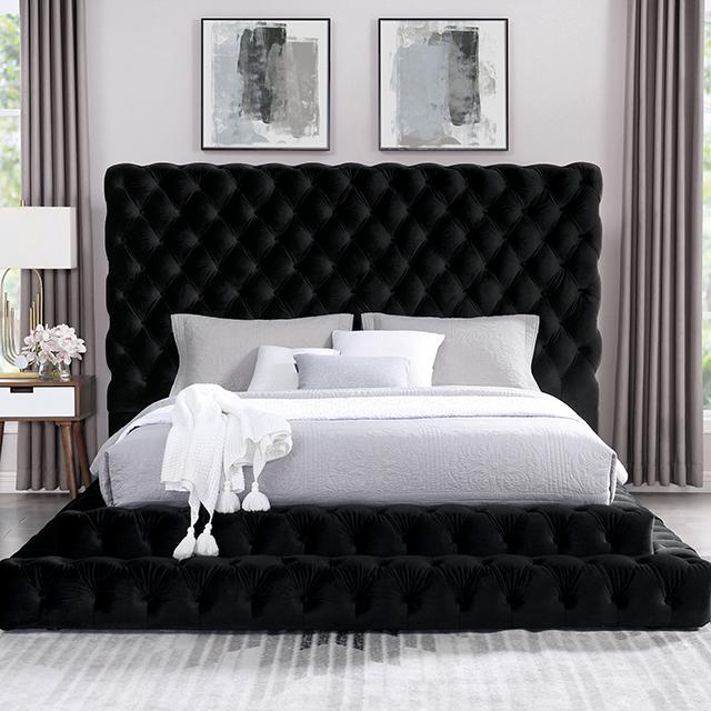 STEFANIA E.King & Queen Bed, Black & Gray - Jay's Mattress Plus (NY)