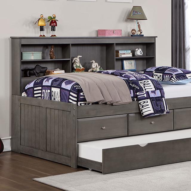 TIBALT Twin DayBed w/ Trundle, Dark Gray - Jay's Mattress Plus (NY)