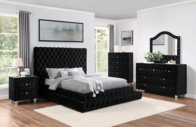 STEFANIA E.King & Queen Bed, Black & Gray - Jay's Mattress Plus (NY)