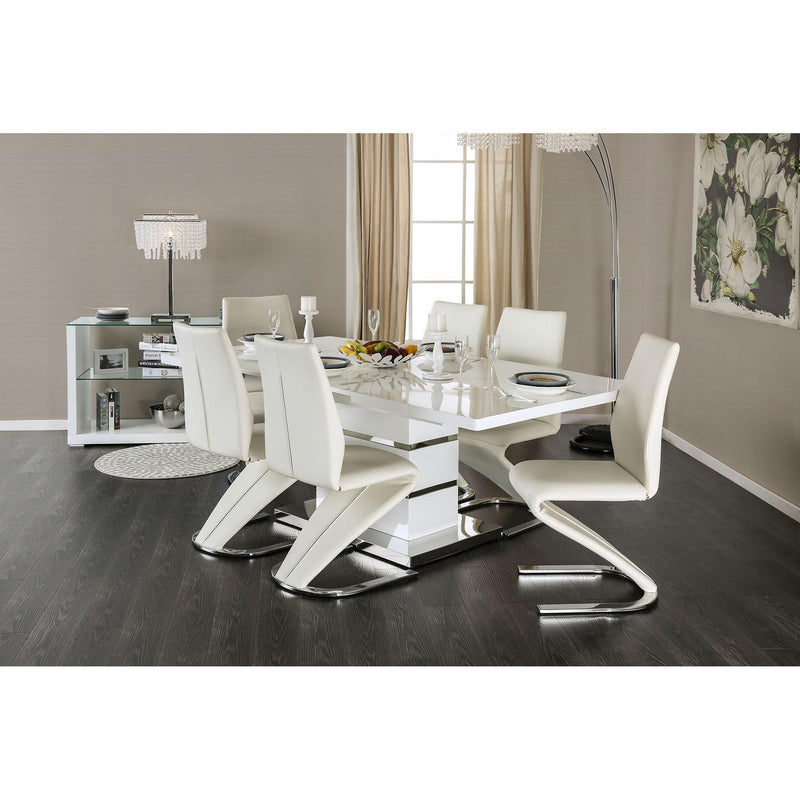 Midvale White/Chrome Side Chair (2/CTN) - Jay's Mattress Plus (NY)