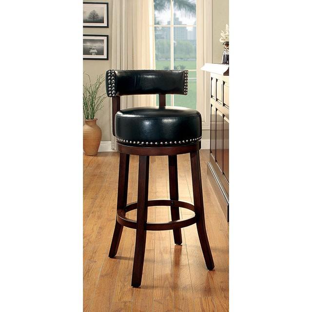 SHIRLEY Dark Oak/Black 24" Bar Stool - Jay's Mattress Plus (NY)