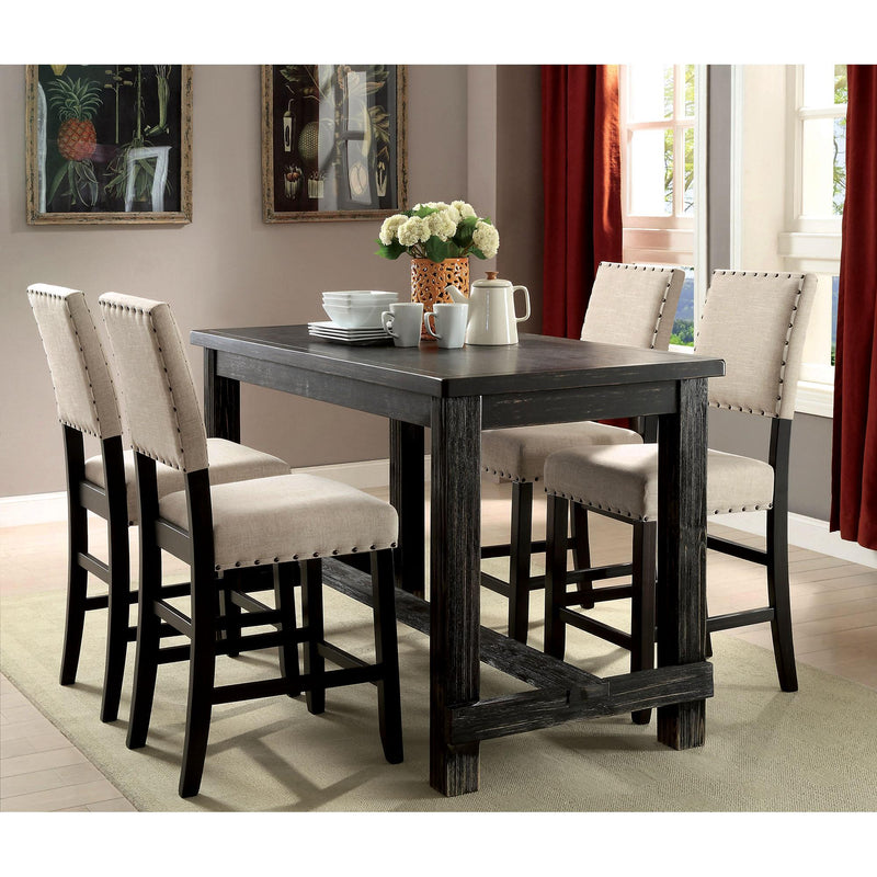 Sania III Antique Black 60" Counter Ht. Table - Jay's Mattress Plus (NY)