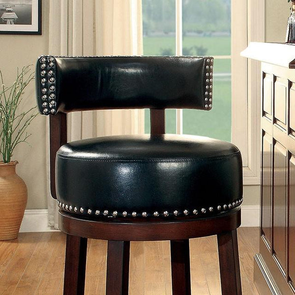 SHIRLEY Dark Oak/Black 24" Bar Stool - Jay's Mattress Plus (NY)