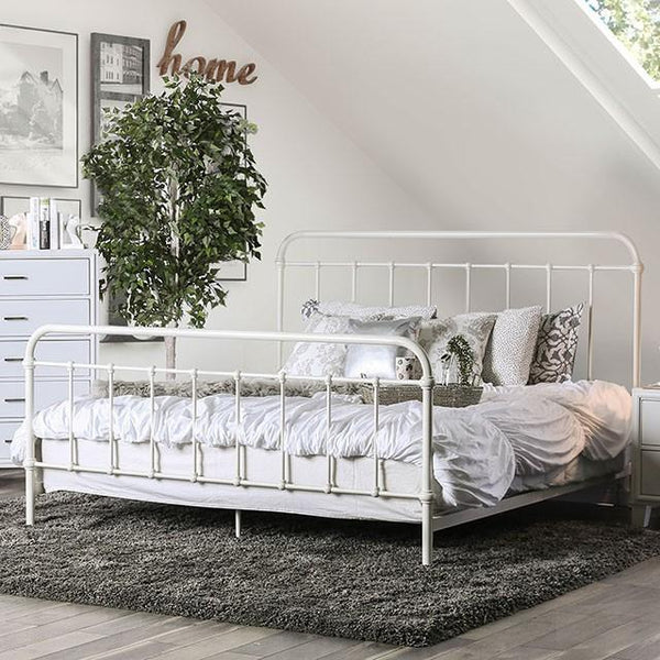 IRIA Vintage White Cal.King, E.King, & Full Bed - Jay's Mattress Plus (NY)