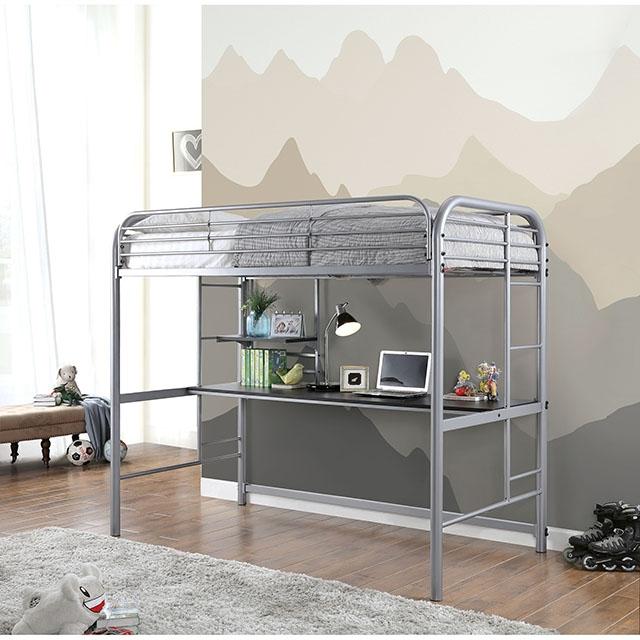 Opal Iii Black & Silver Twin Loft Bed - Jay's Mattress Plus (NY)