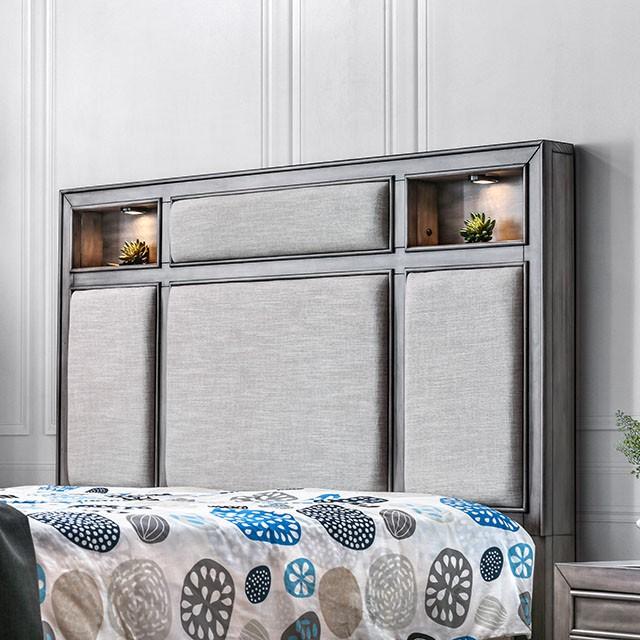 DAPHNE Gray Cal.King, E.King & Queen Bed - Jay's Mattress Plus (NY)
