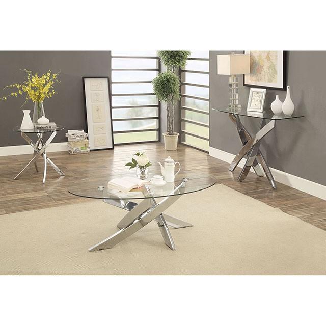 LAILA Chrome Sofa Table - Jay's Mattress Plus (NY)