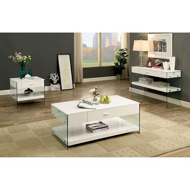 Raya White Coffee Table, White - Jay's Mattress Plus (NY)