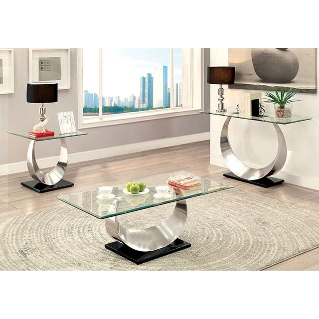 ORLA II Satin Plated/Black End Table - Jay's Mattress Plus (NY)