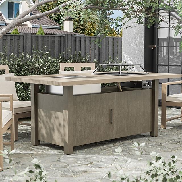 Bordeaux Dining Table w/ Fire Pit & Cooler - Jay's Mattress Plus (NY)